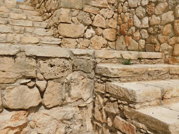 Muro Piedra Casco Antiguo Ayia Napa Chipre Textura Foto — Foto de Stock