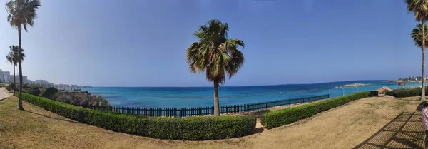 Panorama Bahía Higuera Día Soleado Protaras Chipre Abril 2021 —  Fotos de Stock