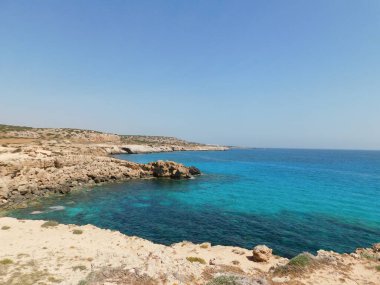 Güzel deniz manzaralı Cape Kavo Greco. Ayia Napa. Protaras. Kıbrıs