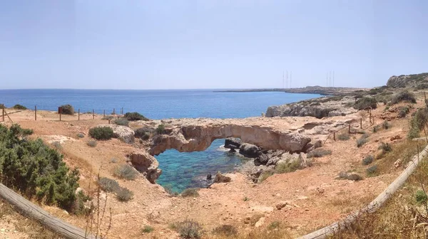 Kypr Pobřeží Středozemního Moře Mořské Jeskyně Poblíž Ayia Napa — Stock fotografie