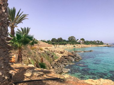 Güzel deniz manzaralı Cape Kavo Greco. Ayia Napa. Protaras. Kıbrıs