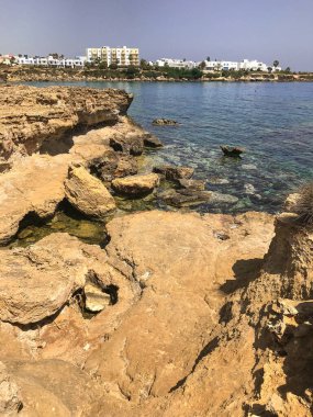 Güzel deniz manzaralı Cape Kavo Greco. Ayia Napa. Protaras. Kıbrıs