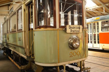 Eski tramvaylar, tramvaylar ve klasik arabalar müzesi. Prag, Çek Cumhuriyeti