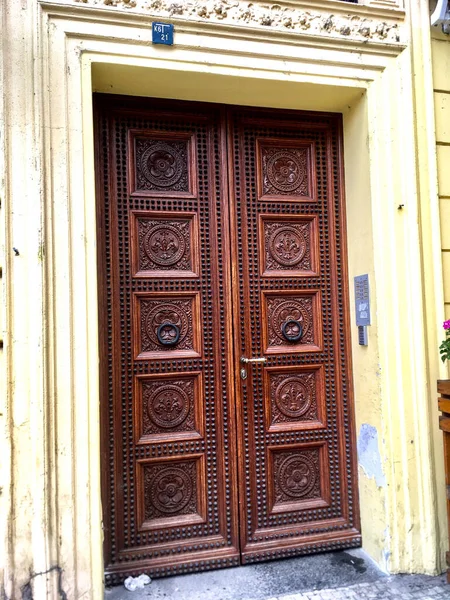 Medieval Front Door Prague Czech Republic — Stock Photo, Image