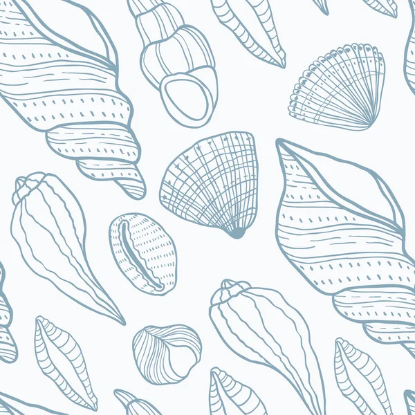 Conchas marinas patrón de vectores sin costura. Hermosa naturaleza texturas y líneas . — Archivo Imágenes Vectoriales