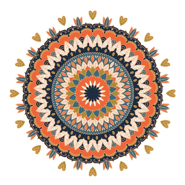 Mandala. Patrón de ornamento redondo. Elementos decorativos vintage. Fondo dibujado a mano. Islam, árabe, motivos indios . — Archivo Imágenes Vectoriales