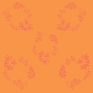 Sonbahar çiçekler, yapraklar ve ağaçlar. Sıcak renklerde seamless modeli.