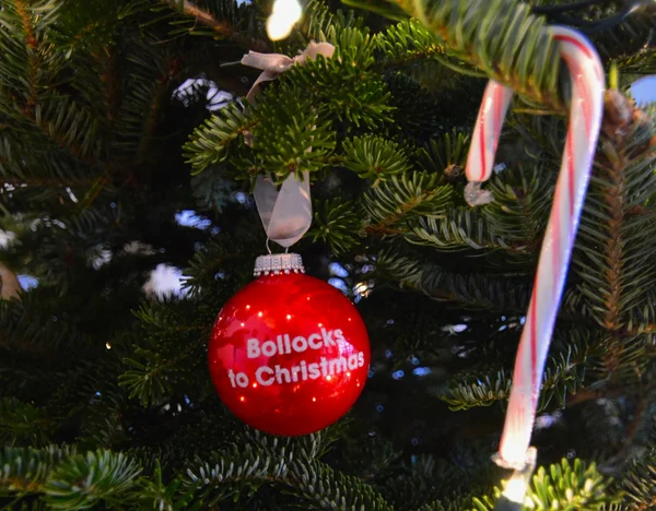 Zabawny Bollocks do Bożego Narodzenia Ornament — Zdjęcie stockowe