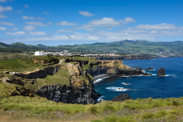 Panorámás Kilátás Északi Partján Sao Miguel Sziget Azori Szigetek Portugália — Stock Fotó