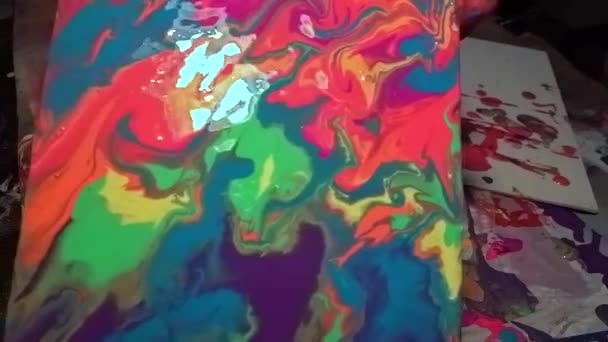 Video of painting picture in art fluid technology — Stock Video