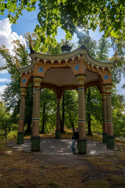 Κινεζικό Κτήριο Pavilion Στο Λόφο Στο Πάρκο Hagaparken Στη Solna — Φωτογραφία Αρχείου