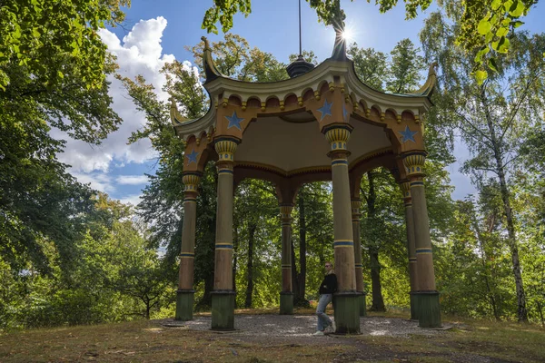 Κινεζικό Κτήριο Pavilion Στο Λόφο Στο Πάρκο Hagaparken Στη Solna — Φωτογραφία Αρχείου