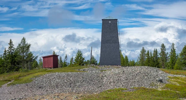 스웨덴 Stor Rabben Lighthouse Navigation House Isolated Island Pitea Beautiful — 스톡 사진