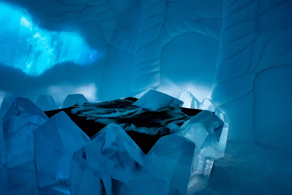 Jukkasjarvi Suecia Abril 2020 Icehotel Jukkasjarvi Hermosa Suite Arte Alojamiento — Foto de Stock