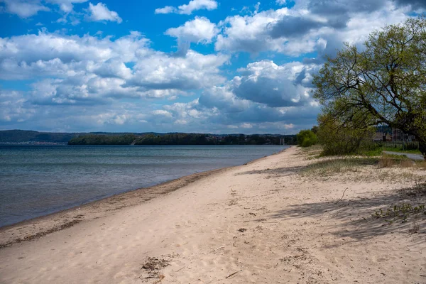 Sandstrand Vatterner See Einem Sonnigen Sommertag Jonkoping Smaland Schweden — Stockfoto