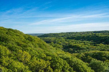 Stenshuvud National Park Overlooking Lush forests nature with High Biodiversity and mountain landscape in Osterlen Skane, South Sweden. 