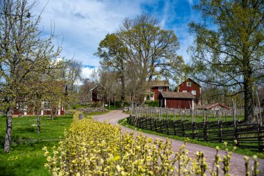 Asens By Village, İsveç 'in huzurlu küçük kasabası. Kültürel doğa rezervi olarak korunan küçük bir kırsal tarım arazisi köyü.. 
