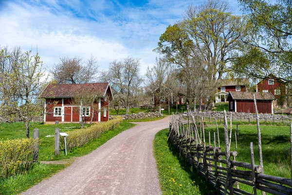 Abbey Village Шведском Городе Смаланд Небольшая Сельская Деревня Сохранившаяся Культурный — стоковое фото