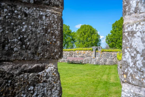 Gudhem Historical Monastery Ruine Church Rural Environment Overgrown Stone Walls — Photo