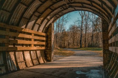 Percy Warner Park, Nashville, Tennessee 'deki tarihi taş köprü..