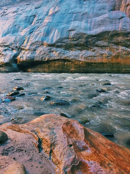 Krásný Výhled Řeku Národním Parku Zion Usa — Stock fotografie