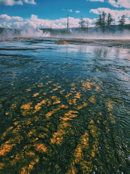 Прекрасный Вид Горячую Родниковую Воду Йеллоустонском Национальном Парке Сша — стоковое фото