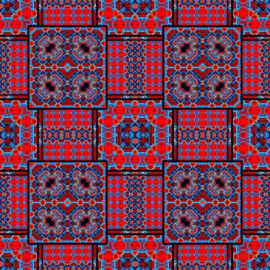 Tekstil giysileri, aksesuarlar, atkılar, çalgılar, iç tasarım ve yüzeyler için kusursuz desen. Kaleydoskop ve çizgili süs. Bileşimi pürüzsüz, simetrik..