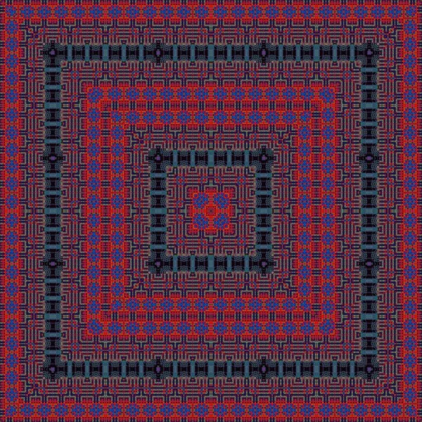 Geometryczne Symetryczne Wzory Motywami Etnicznymi Odzieży Tekstylnej Akcesoriów Szalików Chust — Zdjęcie stockowe