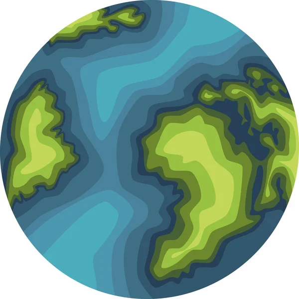 Illustration Vectorielle Isolée Planète Terre Avec Mers Continents — Image vectorielle