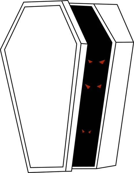 Vektorová ilustrace klipartů halloween rakev s očima — Stockový vektor