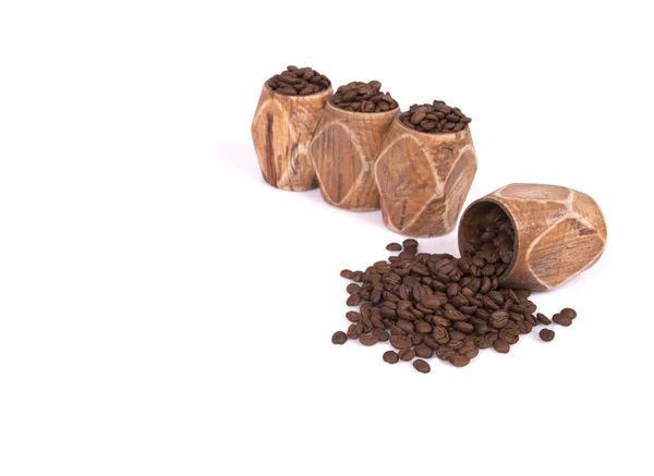 Kawa i drewniane szklane — Zdjęcie stockowe