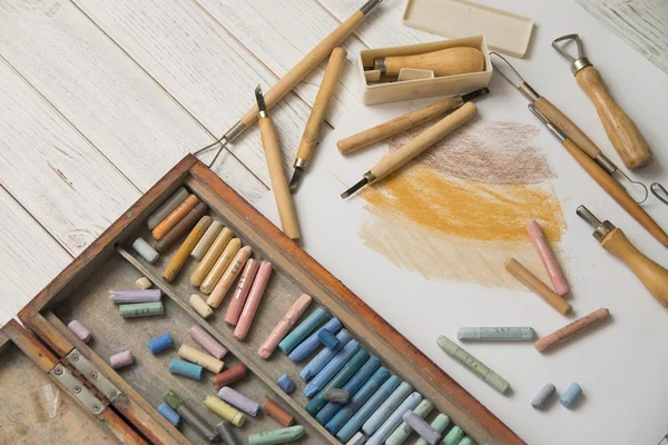 drawing tools on table