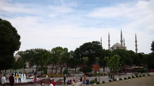 Obelisco e mesquita azul istanbul — Vídeo de Stock