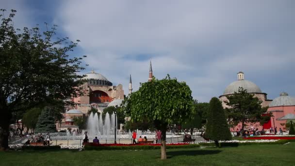 Moschea blu e piazza sultanahmet — Video Stock