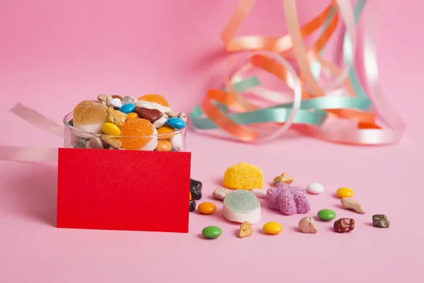 Sugar and card for ramadan eid — Stock Photo, Image