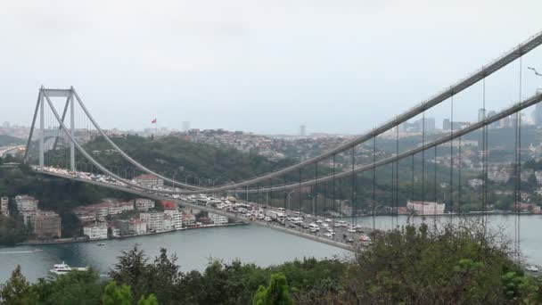 Istanbul the bosphorus bridge — Stock Video