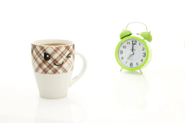 Taza de café y reloj — Foto de Stock