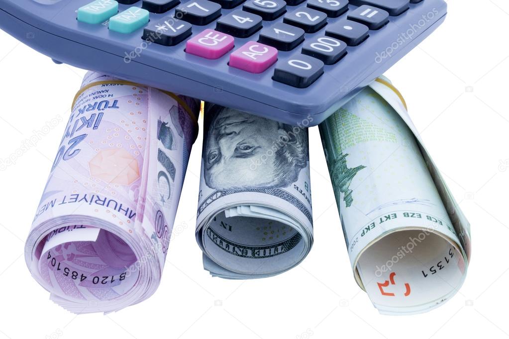 money roll and calculator