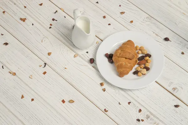 Croissants on white table — Stock Photo, Image