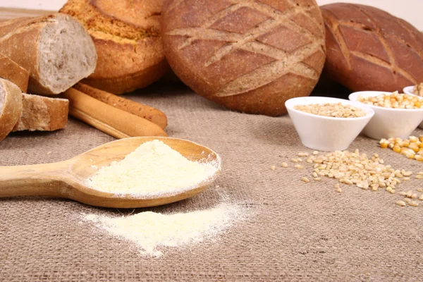 Village bread and corn — Stock Photo, Image