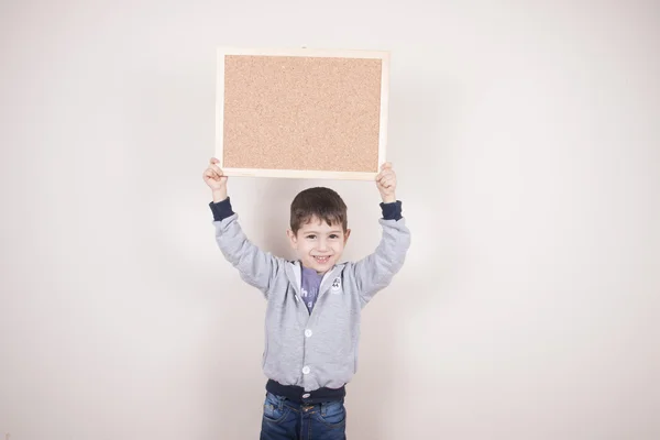 Jongen bedrijf Klembord — Stockfoto