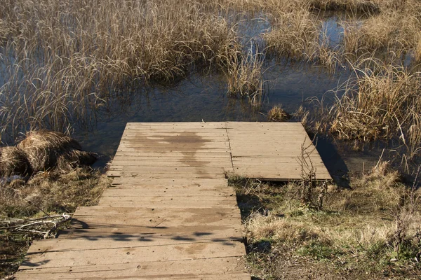 Steps in lake — Stock Photo, Image