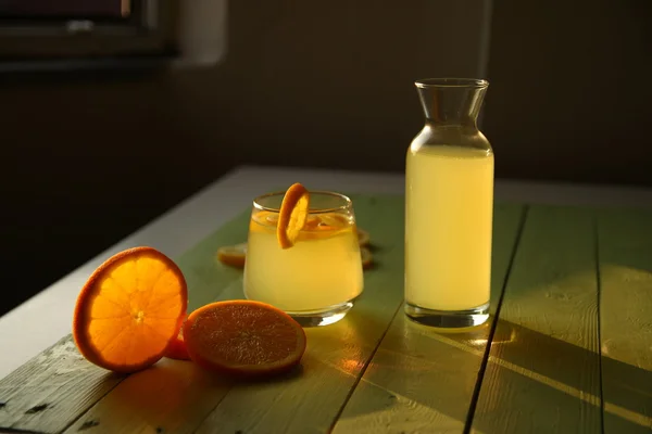 Lemonade glass on table — Stock Photo, Image