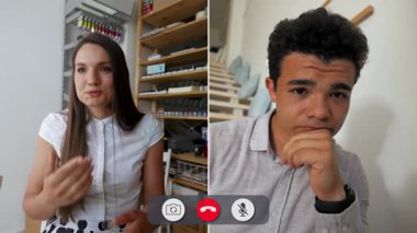 Adamın canı sıkılmış gibi göründüğü bir internet görüşmesinde iki kişi bağlanıyor. Kadın konuşuyor, ama yüz ifadelerine göre ne nişanlı ne de ilgili..