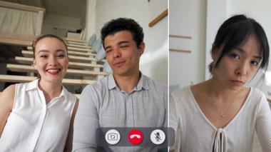 Öğrenciler kahkaha ve odaklanma dolu coşkulu bir çağrıyı paylaşıyorlar, samimi evlerinden bir projede işbirliği yaparken çeşitli duygular sergiliyorlar..