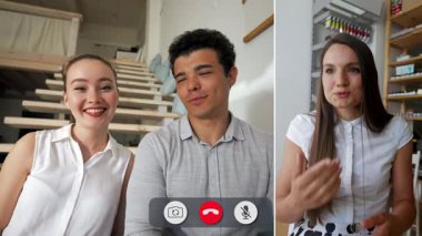 Etkileyici bir online oturum sırasında iki öğrenci gülümseme ve fikir alışverişinde bulunuyor. Arkadaşça sohbetleri enerji ve heyecan doludur, ortak bir öğrenme alanı oluştururlar..