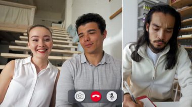 İki öğrenci hareketli bir tartışmaya girişiyor, düşüncelerini gülümseme ve konsantrasyonla paylaşıyorlar. Mekan, sıcak bir öğrenme atmosferini teşvik eden parlak bir alan..