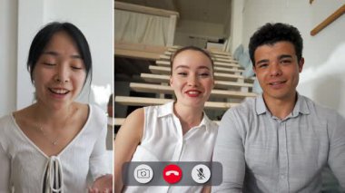 Öğrenciler ve öğretmenleri, neşeli bir öğrenme ortamı sunan kahkaha, merak ve nazik ifadelerle dolu canlı bir video çağrısı yapıyorlar..