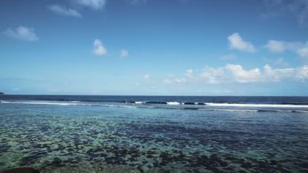 Panoramic View Ocean and Tropical Island — Stock Video