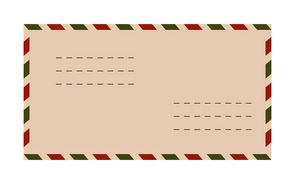 Noel ve Yeni Yıl zarfları resimli. Kırmızı ve yeşil çizgili şenlikli klasik hava postası tasarımı. Tebrik, mesaj, yazışma ya da hediye mektubu